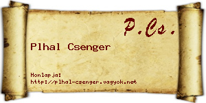 Plhal Csenger névjegykártya